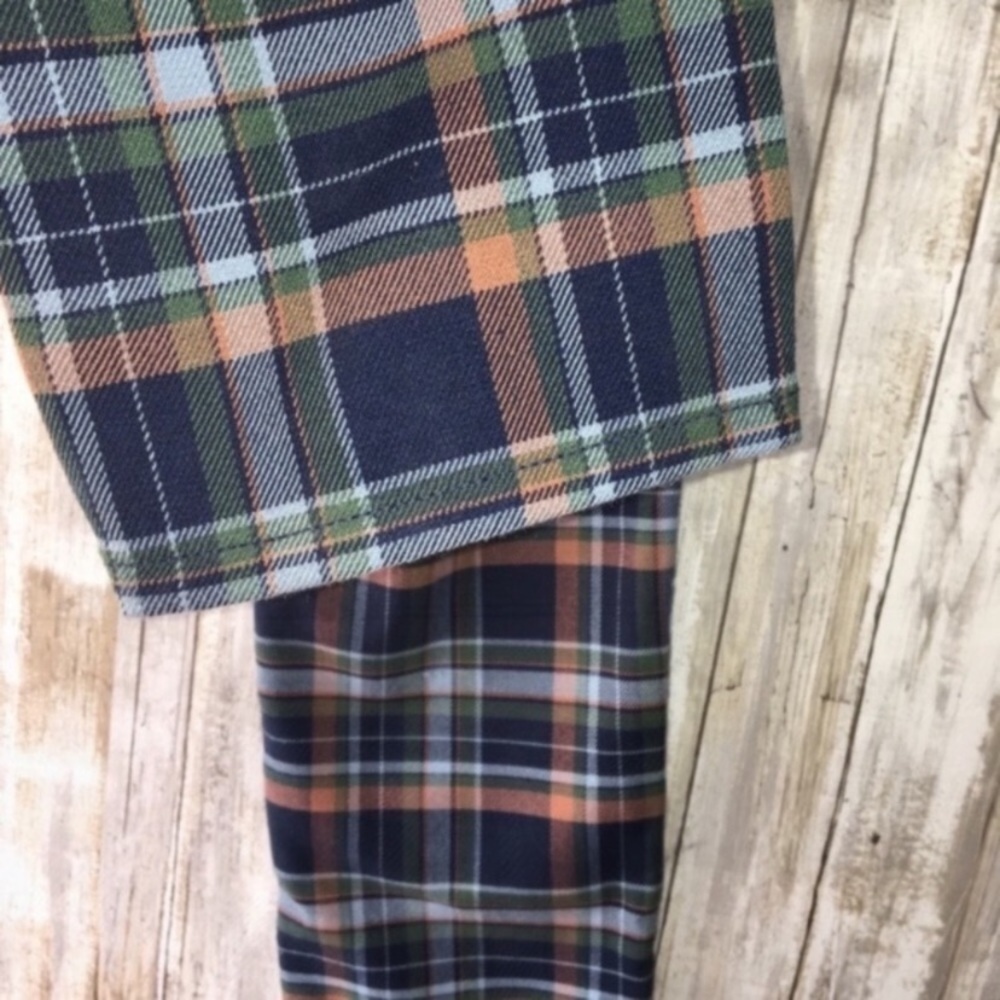 American Eagle Super High Rise Stretch Skinny Blue Plaid Trousers - Picture 5 of 9